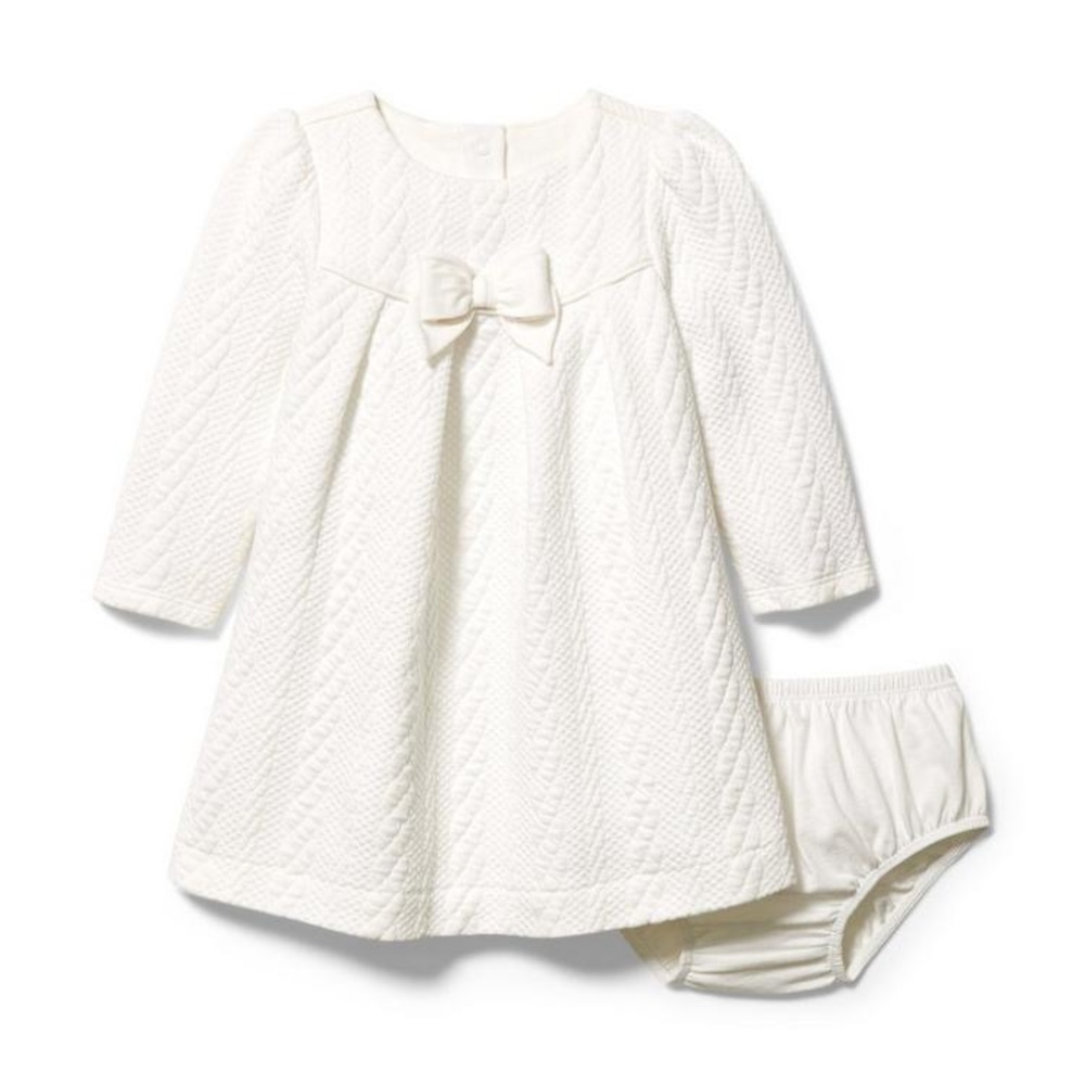 NWOT Janie and Jack Baby Quilted Bow Dress